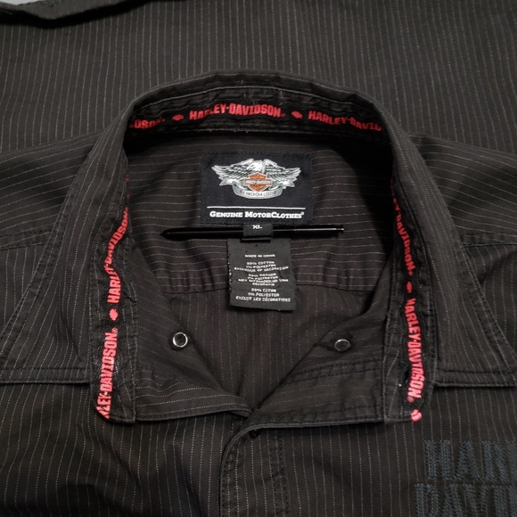 HARLEY-DAVIDSON Black Button Down with Skull shirt - Picture 8 of 8